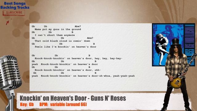 🎙 Knockin' on Heaven's Door - Guns N' Roses Vocal Backing Track with chords and lyrics смотреть онлайн