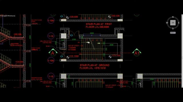 Multi Storey Staircase Design Autocad Drawing Free Download (www.planndesign.com) смотреть онлайн