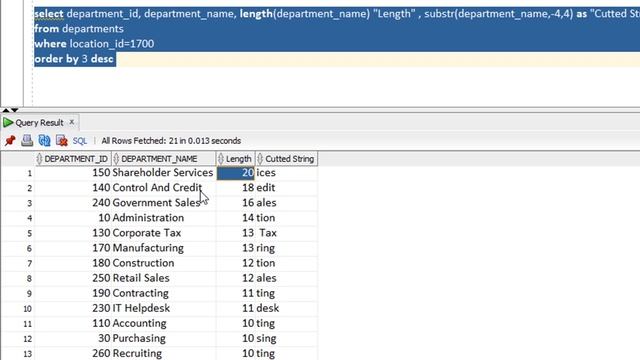 Oracle SQL How to use Character Functions (SUBSTR, LENGTH, LPAD, ...) Part 2 - Lesson 37 смотреть онлайн