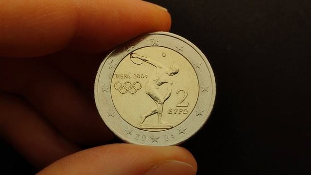 Greece 2004, Olympic Games in Athens 2004, commemorative 2 euro coin смотреть онлайн