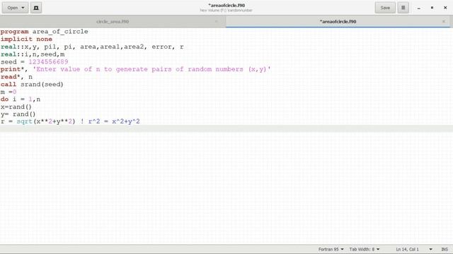 area of circle using monte carlo method in fortran | #fortran | #montecarlomethod смотреть онлайн