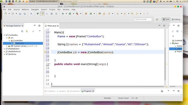 18 JAVA Swing GUI JComboBox واجهات الرسومية جافا смотреть онлайн