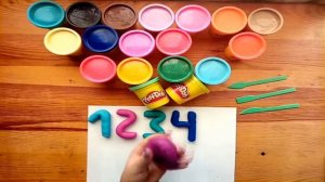 Учимся считать от 1 до 10! Лепим  циферки из пластилина ПлейДо! Развивающие мультики для детей.