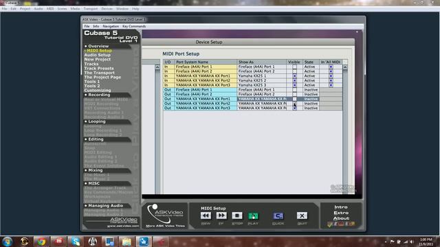 Cubase 5 MIDI setup tutorial смотреть онлайн