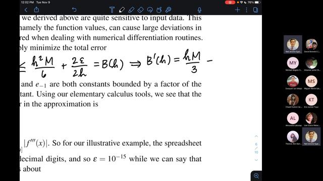 MATH 174 V Meeting 15 Optimal Step Size for Numerical Differentiation Formulas (20211109) смотреть онлайн