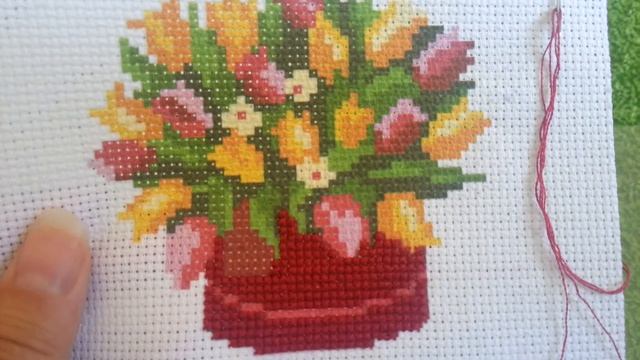 5.Вышивка крестиком "Букетик" смотреть онлайн