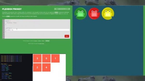 Flexbox Froggy | Lvl 14 | SOLUTION WALKTHROUGH