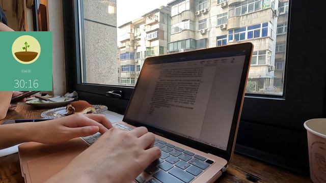 Study With Me[4K]1hour Studying With Me In Cafe｜With Timer, Typing, Healing, Music, Playlist｜ASMR