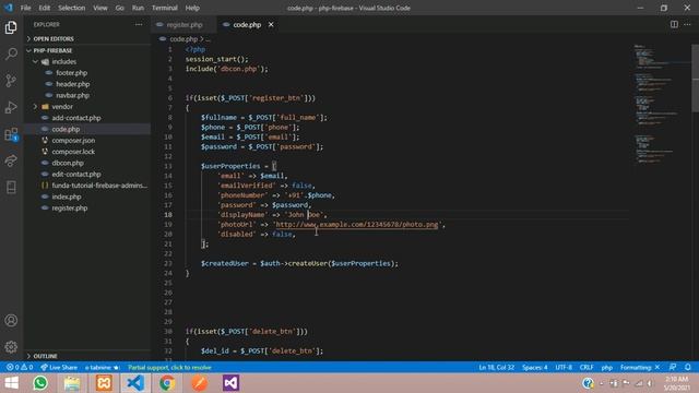 Part 7: PHP Firebase Crash Course: How to Add/Register user in Firebase Authentication using php смотреть онлайн