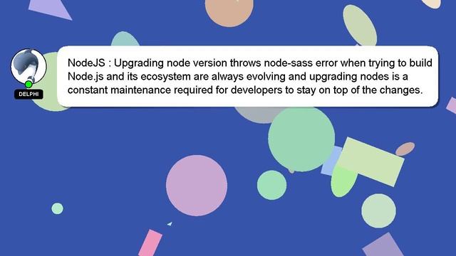 NodeJS : Upgrading node version throws node-sass error when trying to build смотреть онлайн