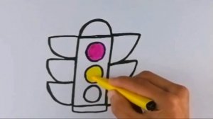 How to draw a traffic light for children / Как нарисовать светофор для детей
