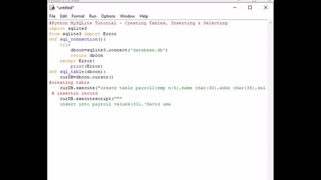 Python tutorial-SQLite смотреть онлайн