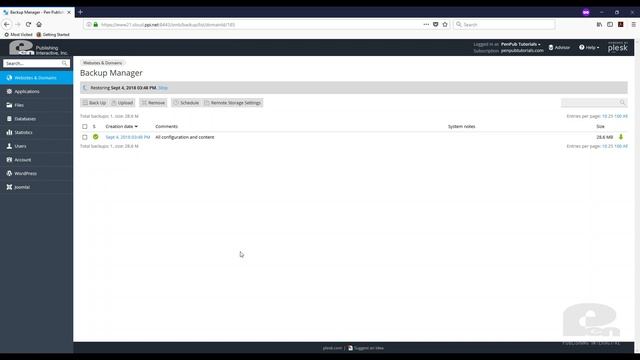 How to Backup and Restore a Website - Plesk смотреть онлайн
