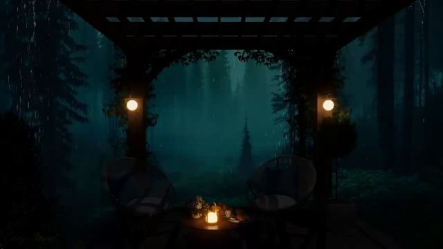 Cozy Porch Bliss: Warming up by a coffee cup to the Serenade of Jungle Rainfall ?️ смотреть онлайн