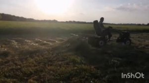 Поперечные грабли для мотоблока. Их работа.