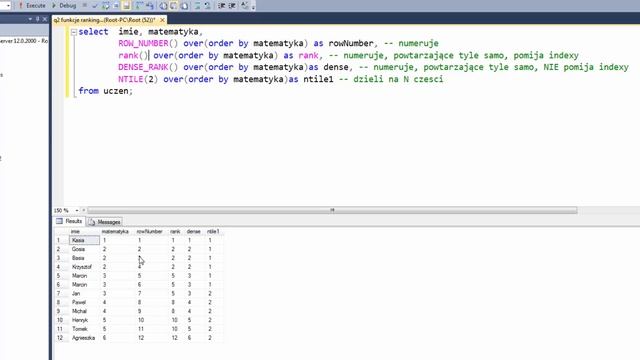 MS SQL #18 (FUNKCJE RANKINGU) смотреть онлайн