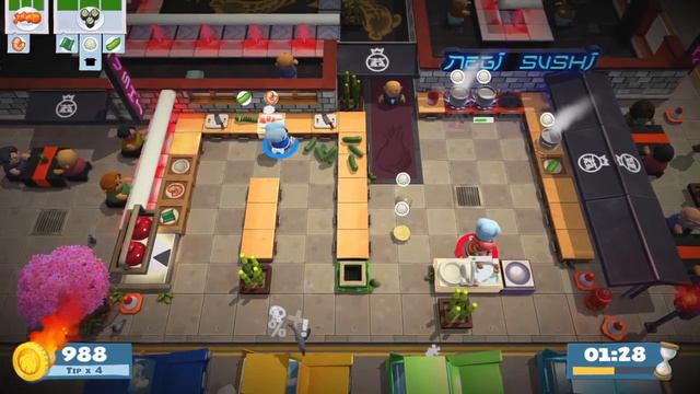 Overcooked 2 Lvl 1-3 - 2 Players - Score: 2180