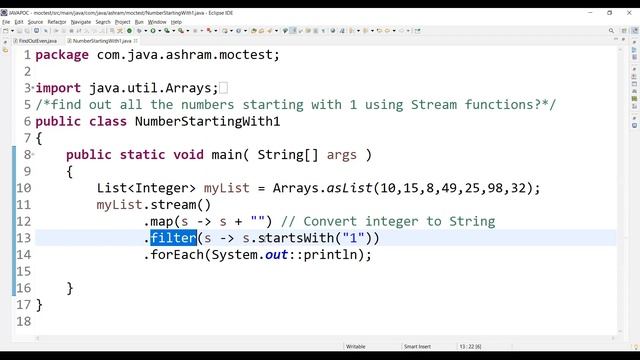 Find out all the numbers starting with 1 using java8 Stream functions| Interview and practise quest смотреть онлайн