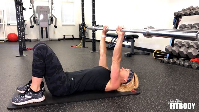 Barbell Tricep Extension With Glute Bridge - Skull Crusher Glute Raise