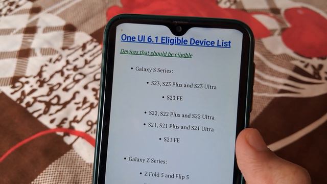 Samsung OneUi 6.1 Official Update Devices List
