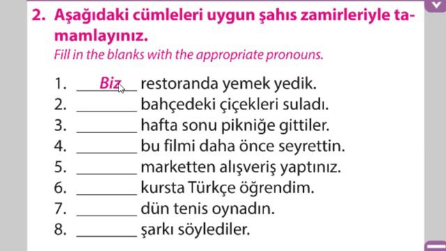 Turkish Elementary Lesson 33 - 34, Past Tense Sentences, Geçmiş Zaman Cümleleri смотреть онлайн
