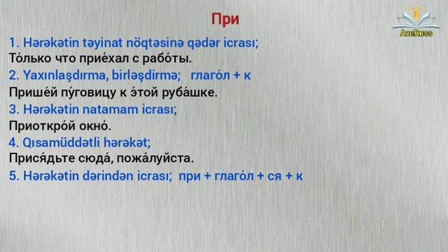 Rus Dili Oyrenmek, Izahli. Rus Dilinde Pristavkalar Ve Menalari. Приставки и их значе́ния.