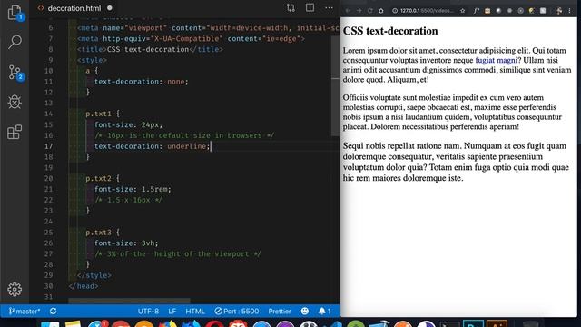 CSS text-decoration property смотреть онлайн
