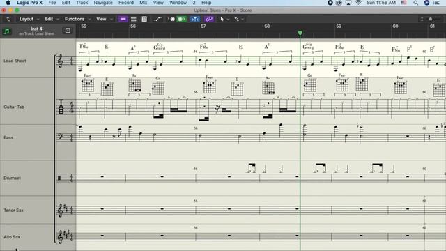 Upbeat Blues (A minor) - Backing Track - Bass Guitar, Score смотреть онлайн
