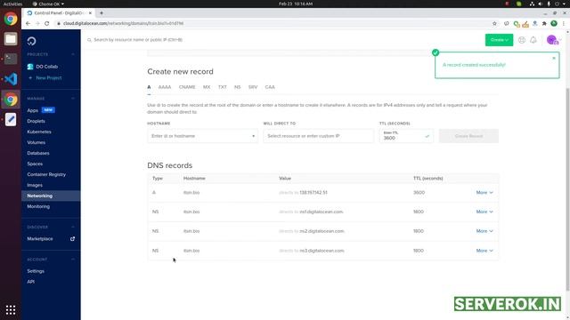 Connect Domain Name to DigitalOcean Droplet. DIgitalOcean DNS server HOW-TO смотреть онлайн