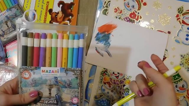 Покупки для детей: пальчиковые краски, карандаши, набор для творчества, тест красок для лица смотреть онлайн