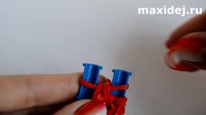 Новогодний колпак из резинок на рогатке | Santa Hat Rainbow Loom