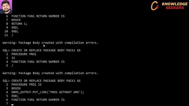 Oracle: Packages: Creating Package Declaration and Package Body, Dropping, and Overloading. смотреть онлайн