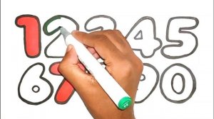 1234567890, How to Draw Number 1 to 10 for kids | Kids Drawing Videos | KS ART