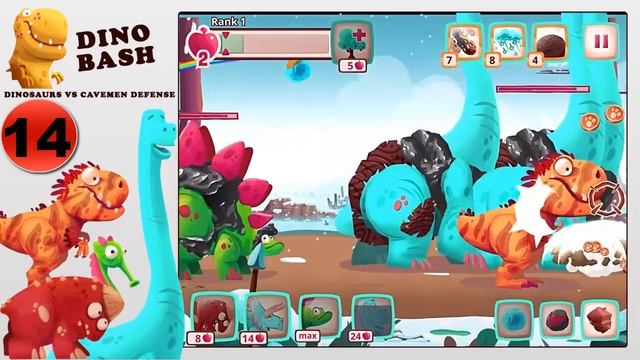 Dino Bash Dinosaurs vs Cavemen Defense Got Dino T Rexjr Levels 51 , 52, 53 iOS Android GamePlay Par смотреть онлайн
