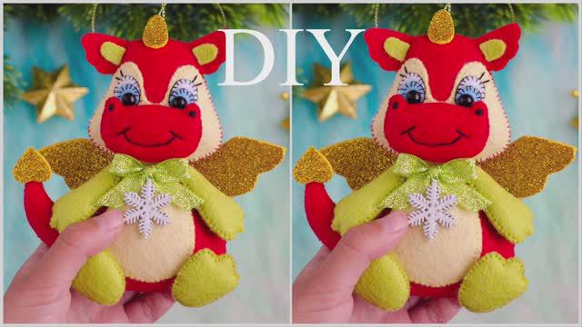 НОВОГОДНИЙ ДРАКОН из ФЕТРА. СИМВОЛ 2024 своими руками смотреть онлайн