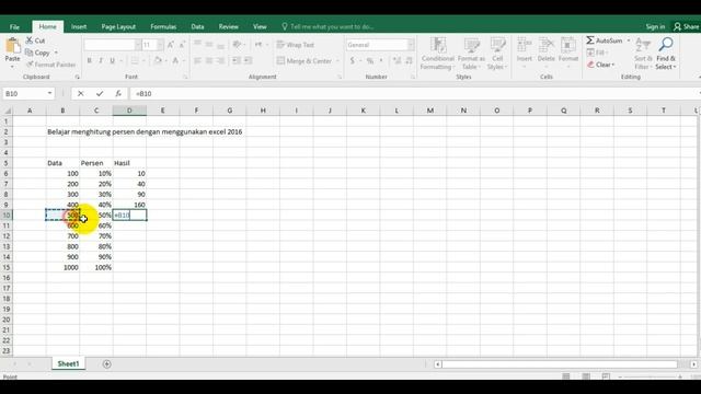Menghitung persentase menggunakan MS Excel Pada MS Office 2016 смотреть онлайн
