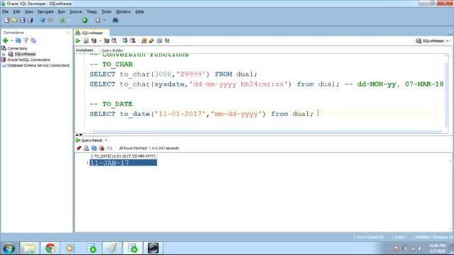 32. SQL Functions - Conversion,TO_CHAR,TO_DATE,NVL & DECODE смотреть онлайн