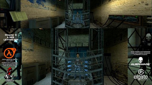 Triple Monitor Gaming for Single Monitor Viewers - Half Life 2 Part 02 1920x1080 from 5760x1080 смотреть онлайн