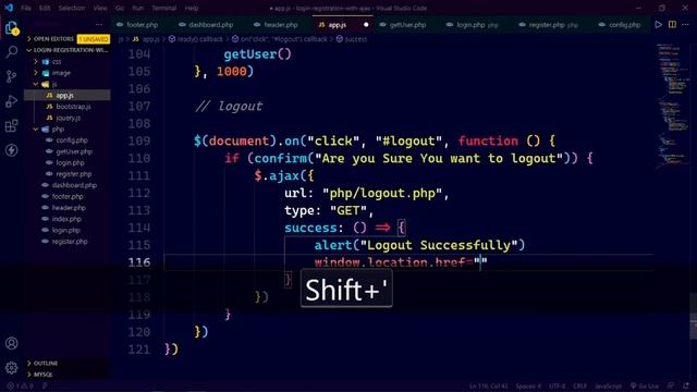 How to make logout in php and mysqli with ajax || php and ajax || Part - 4 смотреть онлайн
