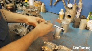 ИЖ Планета 5! Ставлю на цилиндр  Лепестковый Клапан и самодельный поршень  76мм под кольца ВАЗ!