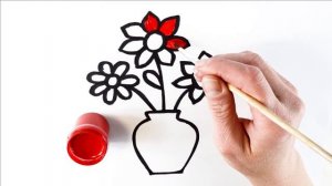 Как нарисовать цветок / мультик раскраска цветочки для детей / учим цвета