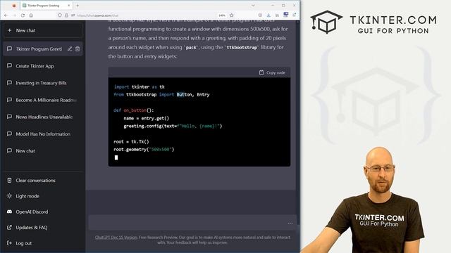 Use Artificial Intelligence To Build Tkinter Apps?! - Tkinter Projects 15 смотреть онлайн