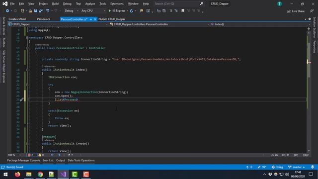 ASP.NET CORE MVC 3 - CRUD com DAPPER e POSTGRESQL - Parte 5 - Ação Index смотреть онлайн