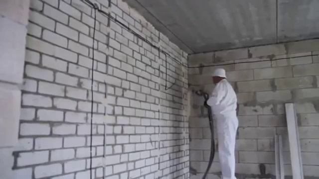 Механизированная машинная штукатурка стен, потолка 8(953)953-14-38 смотреть онлайн