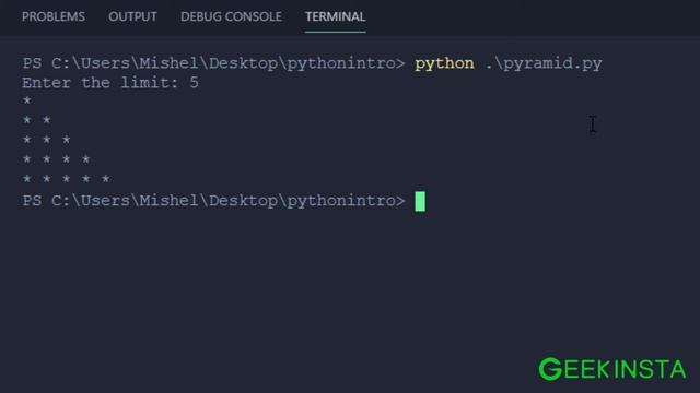 Pyramid pattern using Python in 3 lines (Malayalam) смотреть онлайн