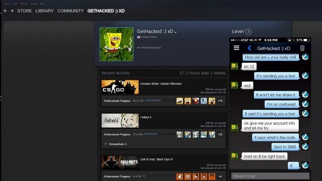 Scamed 12 year old for Steam account смотреть онлайн