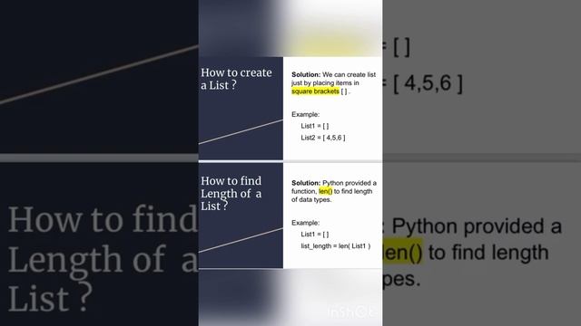 Create List In Python | Find Length Of A List | #short смотреть онлайн