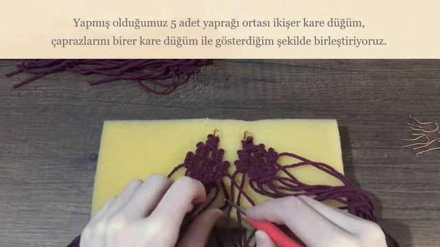 Makrome Çiçek Yapımı | Macrame | Making Macrame Flower | DIY | Kendin Yap | Flower Tutorial смотреть онлайн