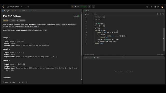 [Leetcode Daily Sep 30] 456. 132 Pattern (Python 中文解說) смотреть онлайн