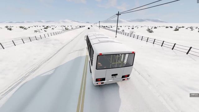 ПАССАЖИРЫ НЕ ЗНАЮТ, ЧТО У АВТОБУСА ЛЕТНЯЯ РЕЗИНА В ГОЛОЛЕД | BeamNG.drive